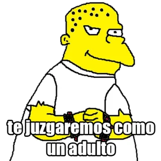 👊 te juzgaremos como un adulto dessin animé, simpsons, adulte, juge, personnage de dessin animé telegram sticker