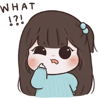 🤪 WHAT? fofo, menina, pergunta, confuso, desenho animado, o que telegram sticker