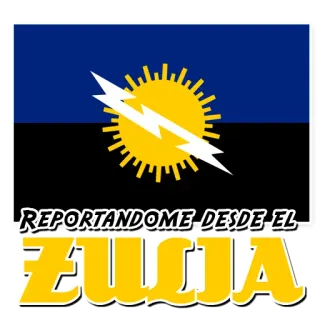🇻🇪 REPORTANDOME DESDE EL ZULIA Zulia, Venezuela, wilayah, bendera, petir, matahari whatsapp sticker