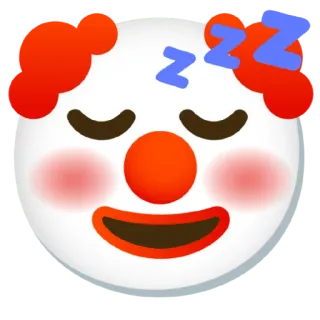 😴 clown, sleeping, emoji, zz, tired telegram sticker