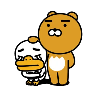 🙆 Desenho animado, Triste, Chorando, Amizade, Fofo, Animal, Personagem telegram sticker