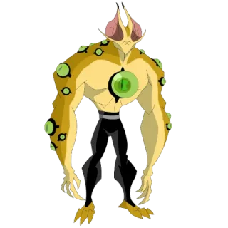 😍 Argit Ben 10 Аргит, Бен 10, Инопланетянин, мультфильм, персонаж, зеленые глаза telegram sticker