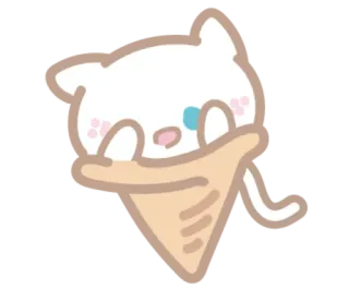 🍦 gato, helado, lindo, pegatina, kawaii, postre, animal telegram sticker