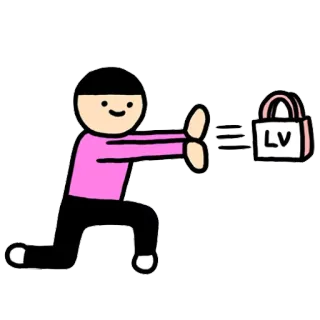 👜 LV osoba, rzucanie, torba, naklejka, kreskówka telegram sticker