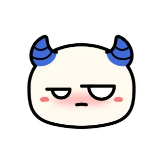 😒 demonio, lindo, pegatina, cuernos, kawaii, dibujos animados telegram sticker