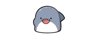 🦈 requin, mignon, animal, dessin animé, autocollant telegram sticker