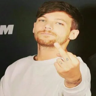🖤 Louis Tomlinson Луи Томлинсон, средний палец, оскорбительный жест, знаменитость telegram sticker