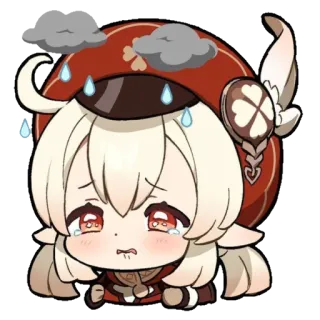 😭 Klee Genshin Impact Klee, Genshin Impact, ร้องไห้, อนิเมะ, วิดีโอเกม, เศร้า, อีโมจิ telegram sticker