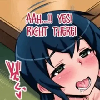 😍 AAH...!! YES! RIGHT THERE! anime, ecchi, manga, woman, pleasure telegram sticker