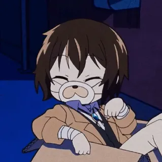 🥐 Osamu Dazai Bungou Stray Dogs Anime, Chibi, Hund, Niedlich, Bungou Stray Dogs, Dazai whatsapp sticker