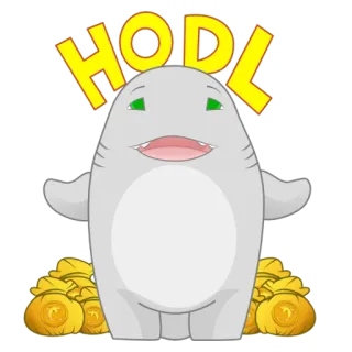 😀 HODL ходл, крипто, акула, инвестиции, финансы, деньги telegram sticker