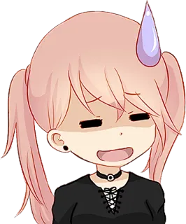 😅 Аниме, Девочка, Чиби, Милый/ая, Нервный/ая, Капля пота whatsapp sticker
