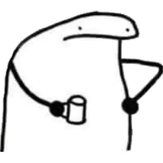 🌟 stick figure, coffee, meme, cartoon whatsapp sticker