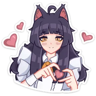 🥰 อนิเมะ, สาวแมว, หัวใจ, น่ารัก, สติกเกอร์, การ์ตูน, ภาพประกอบ telegram sticker