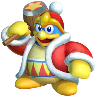 👑 King Dedede Kirby gra wideo, Nintendo, młot, król, Dedede, kreskówka telegram sticker