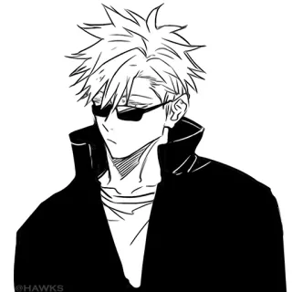 🌐 Satoru Gojo Jujutsu Kaisen Anime, Manga, Gojo, Satoru, Jujutsu Kaisen, Personnage, Lunettes, Noir et blanc telegram sticker