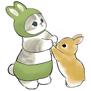 💃 고양이, 토끼, 동물, 토끼, 애완 동물, 만화, 귀여운 telegram sticker