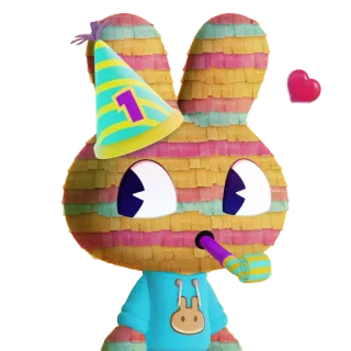 🎂 1 dibujos animados, conejo, fiesta, cumpleaños, piñata telegram sticker