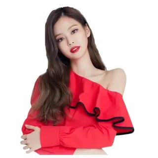 😊 Jennie K-Pop, Blackpink, Jennie Kim, Sängerin, Idol, Frau, Asiatisch, rotes Kleid whatsapp sticker