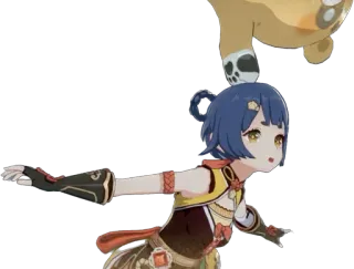 😯 Xiangling Genshin Impact Anime, Postać, Gra wideo, Kobieta, Uroczy telegram sticker