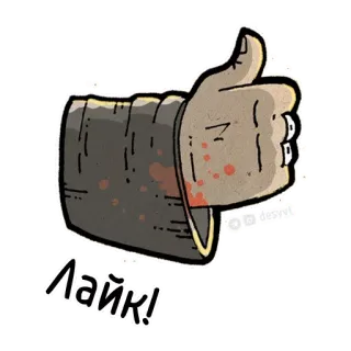 😲 Лайк! thumb up, like, bloody, thumbs up, hand, gesture telegram sticker