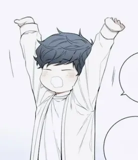 🥱 dibujo animado, niño, bebé, bostezo, lindo, ilustración telegram sticker