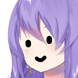 😶 Anime, Schattig, Sticker, Cartoon, Meisje, Paars haar telegram sticker