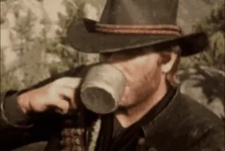 ☕️ Arthur Morgan Red Dead Redemption 2 Videojuego, Western, Vaquero, Bebida whatsapp sticker