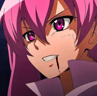 😏 Esdeath Akame ga Kill! Anime, Postać, Kobieta, Różowe włosy, Krew, Gore telegram sticker