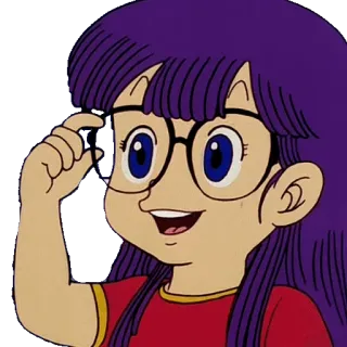 🤓 Anime, Garota, Óculos, Desenho animado, Personagem telegram sticker