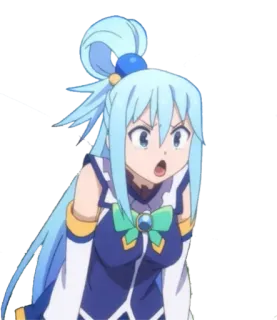 😠 Aqua Konosuba Anime, Konosuba, Aqua, Sorprendido/a, Lindo/a telegram sticker