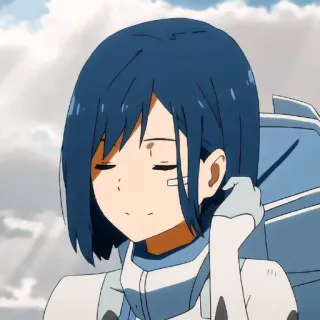 🌚 Ichigo Darling in the Franxx Ichigo, Darling in the Franxx, Anime, Charakter, Blaue Haare, Pilot telegram sticker