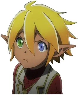 😕 anime, elf, character, fantasy telegram sticker