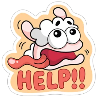 😊 HELP!! cartoon, distress, help, panic whatsapp sticker