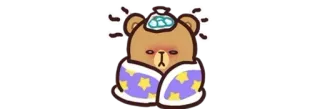🤒 oso, enfermo, dibujos animados, lindo, pegatina, animal whatsapp sticker