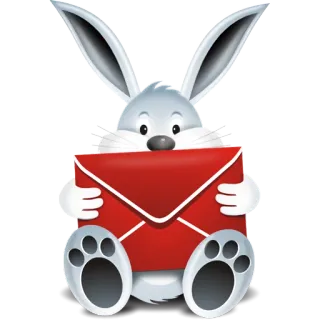 🐰 Hase, Umschlag, Post, Tier, süß, Häschen telegram sticker