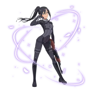 👩‍🎤 Sinon Sword Art Online 애니메이션, 저격수, 캐릭터, 총, 소녀 telegram sticker