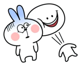 😨 conejo, conejito, dibujos animados, pegatina, lindo, personaje, cara, sonrisa whatsapp sticker