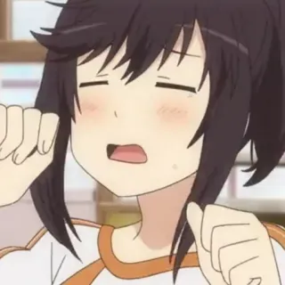 🌈 Anime Mädchen, müde, gähnen, schläfrig, Cartoon, Figur whatsapp sticker