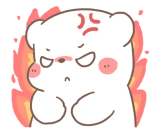 💬 bravo, frustrado, urso, desenho animado, fofo, chateado telegram sticker