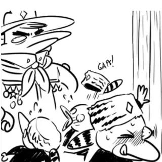 👀 GASP! desenho animado, susto, surpresa, engraçado, animais, quadrinhos, choque telegram sticker
