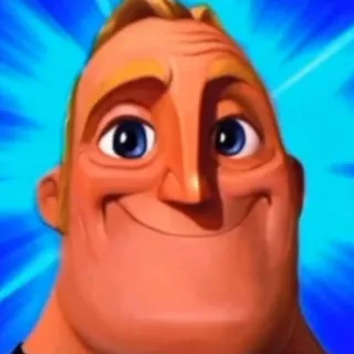 🙃 Mr. Incredible The Incredibles дисней, пиксар, улыбающийся, супергерой, счастливый telegram sticker