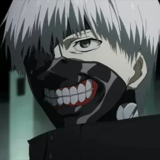💉 Ken Kaneki Tokyo Ghoul 애니메이션, 만화, 도쿄 구울, 카네키 켄, 구울, 마스크, 공포, 판타지 telegram sticker