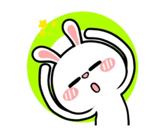 ⭕ conejo, dibujo animado, pegatina, lindo, animal whatsapp sticker