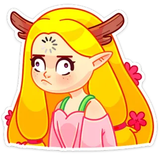 🤨 Dibujos animados, Elfo, Chica, Hada, Lindo, Fantasía telegram sticker