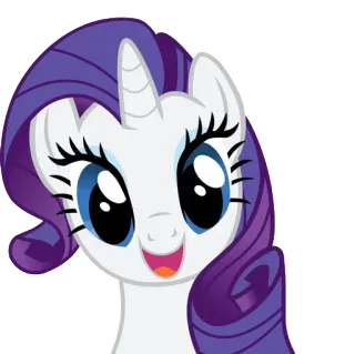 😍 Rarity My Little Pony Пони, Мультфильм, Дружба, Лошадь, Животное, Грива, Фиолетовый telegram sticker