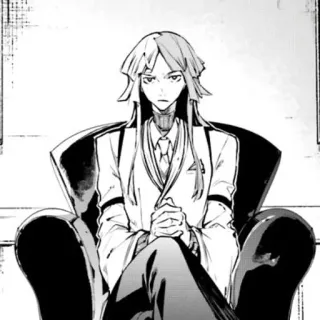 🤍 Fyodor Dostoevsky Bungou Stray Dogs Anime, Manga, Penjahat, Intelektual, Duduk telegram sticker