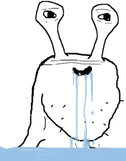 😦 sad, crying, meme, slug, snail telegram sticker