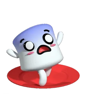 😱 Marshmallow, Desenho animado, Fofo, Kawaii, Personagem, Comida whatsapp sticker