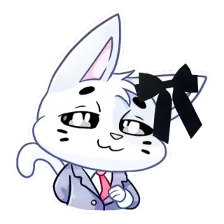 👋 猫, スーツ, 漫画, 動物, かわいい, アニメ, イラスト, ステッカー telegram sticker